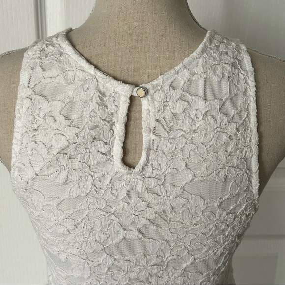 Monteau Women’s White Floral Lace Sleeveless Summer Cocktail Dress. Small/Medium - Picture 4 of 13